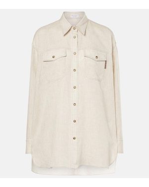 Brunello Cucinelli Oversize-Hemd Aus Leinen - Natur