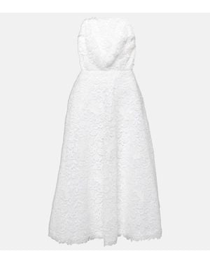 Carolina Herrera Midikleid Aus Spitze - Weiß