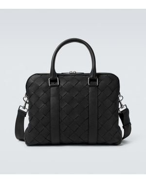 Bottega Veneta Aktentasche Slim Intrecciato Aus Leder - Schwarz