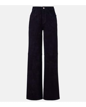 Stouls Pantalones Anchos Mytheo De Ante De Tiro Alto - Azul
