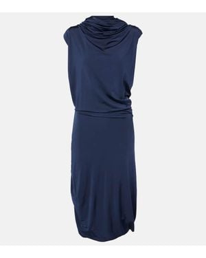Magda Butrym Midikleid Aus Jersey - Blau