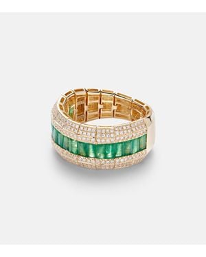 SHAY 18Kt Ring With Emeralds And Diamonds - White