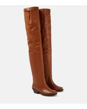 Isabel Marant Amati Leather Over-The-Knee Boots - Brown