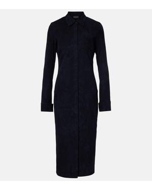 Stouls Hemdblusenkleid Becky Aus Veloursleder - Blau