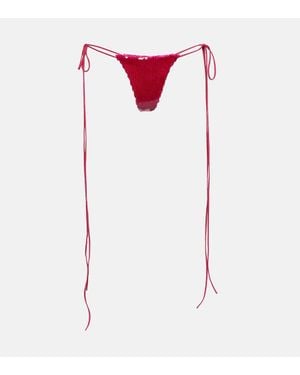 LAQUAN SMITH Slip Con Paillettes - Bianco