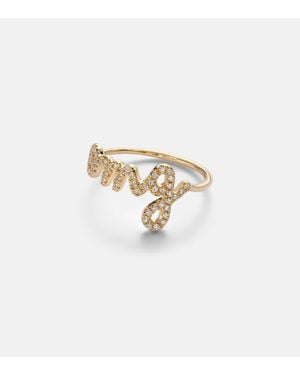 Sydney Evan Ring Omg Script Aus 14Kt Gelbgold Mit Diamanten - Weiß