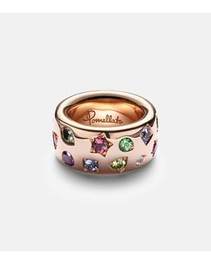 Pomellato Anillo Iconica Large De Oro Rosa De 18 Ct Con Piedras - Blanco