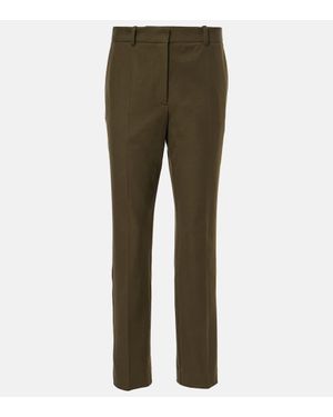 JOSEPH Gerade Mid-Rise-Hose Coleman aus Gabardine - Grün