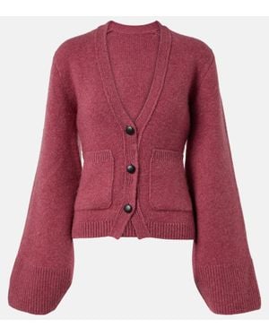 KHAITE Scarlet Cashmere Cardigan - Red