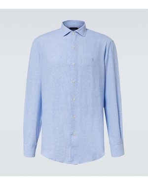 Polo Ralph Lauren Hemd Aus Leinen - Blau