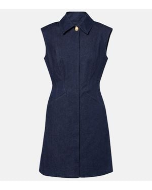 Veronica Beard Serina Cotton-Blend Minidress - Blue