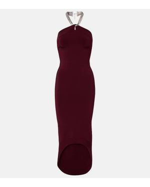 Galvan London Vestido Midi Con Cuello Halter - Rojo