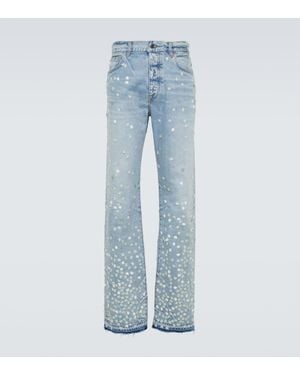 Amiri Jeans Regular Con Ricamo - Blu