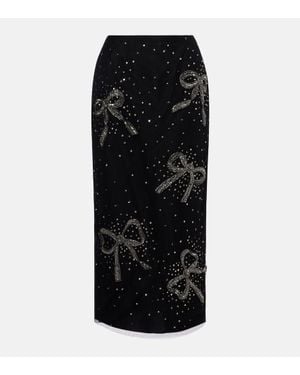 Carolina Herrera Jupe Midi Transparente A Ornements - Noir