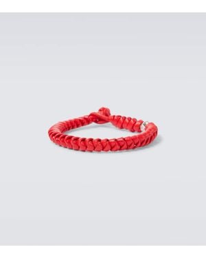 Bottega Veneta Braided Leather Bracelet - Red