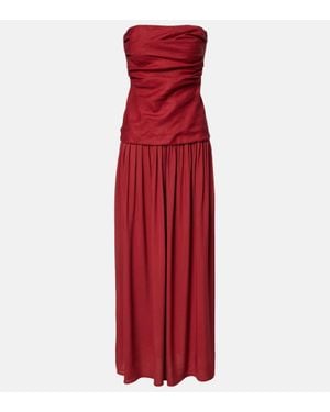 Faithfull the Brand Hedy Gathered Linen Maxi Dress