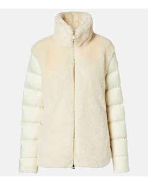 Moncler Chaqueta De Plumas Oiron Con Borrego Sintetico - Neutro