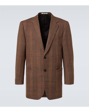 AURALEE Prince Of Wales Wool Blazer - Brown