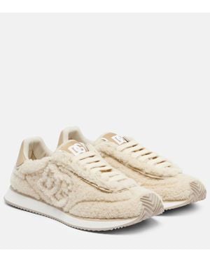 Dolce & Gabbana Dg Cushion Shearling Trainers - Natural