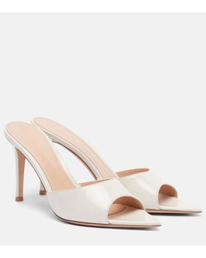Gianvito Rossi Pantoletten Elle 85 Aus Lackleder - Natur