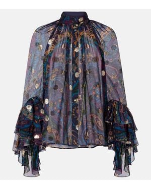 Etro Bluse Aus Seide - Blau