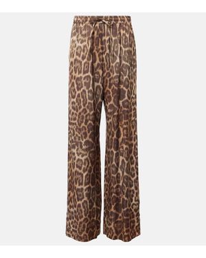 Stella McCartney Leopard-Print Pajama Pants - Brown
