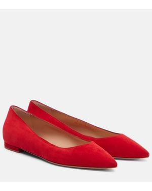 Gianvito Rossi Ballerinas Aus Veloursleder - Rot