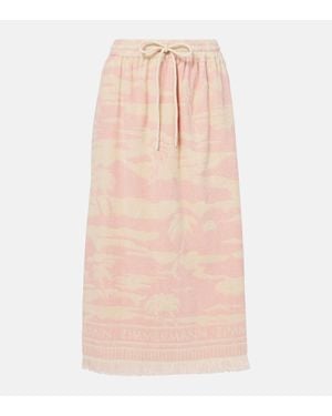 Zimmermann Maxine Cotton Maxi Skirt - Pink