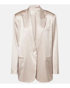 The Sei Oversized Silk Satin Blazer - Natural