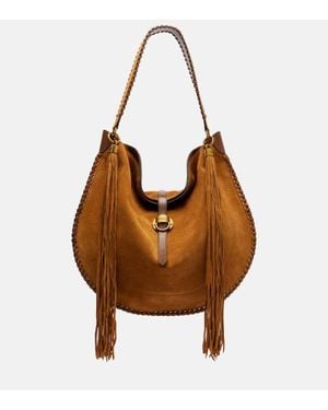 Isabel Marant Schultertasche Oskan Aus Veloursleder - Braun