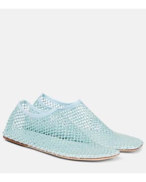 Christopher Esber Minette Crystal-Embellished Mesh Pumps - Blue