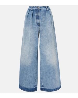 Alanui Jeans A Gamba Larga Sunny Crochet - Blu
