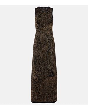 Etro Maxikleid Aus Jacquard - Schwarz