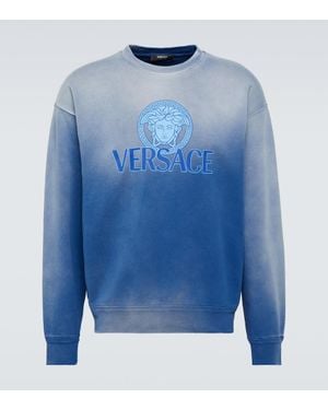 Versace Sweatshirt Medusa Aus Baumwoll-Jersey - Blau