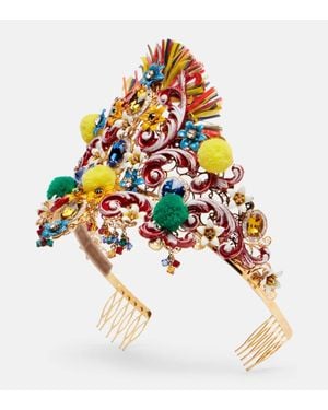 Dolce & Gabbana Embellished Headband - White