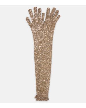 Brunello Cucinelli Handschuhe Mit Pailletten - Natur