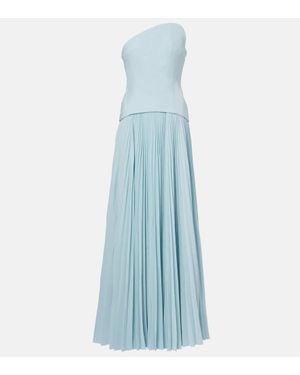 Solace London Britt Pleated Gown - Blue