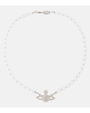 Vivienne Westwood Choker Messaline Mit Kristallen - Weiß