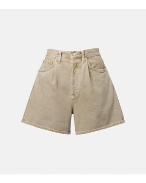 Agolde Mid-Rise Jeansshorts - Natur