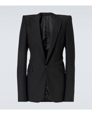 Alexander McQueen T-Bar Wool And Mohair Blazer - Black