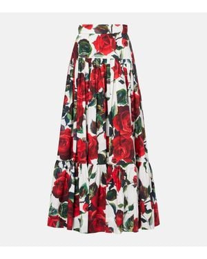 Dolce & Gabbana Maxirock Aus Baumwolle - Rot