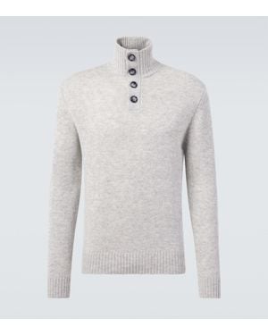 Allude Wool And Cashmere Turtleneck Sweater - Gray