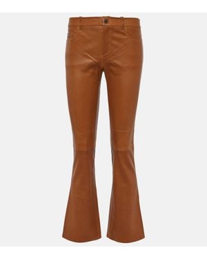 Stouls Dean 22 Leather Flared Trousers - Brown