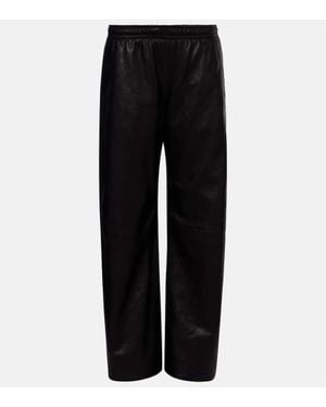 Acne Studios Weite Hose Aus Leder - Schwarz