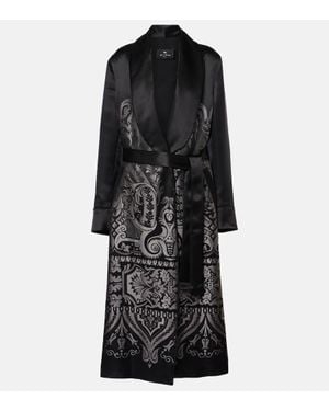 Etro Mantel Aus Einem Seidengemisch - Schwarz