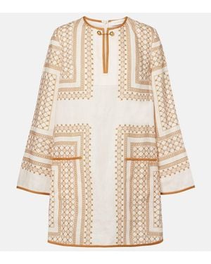 Zimmermann Printed Linen Tunic - Natural