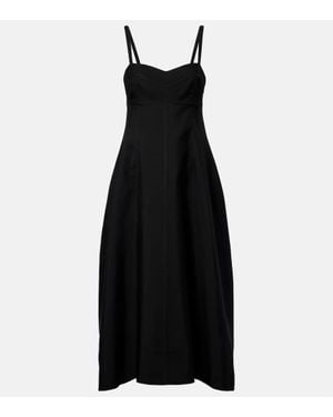 Jil Sander Midikleid Aus Gabardine - Schwarz