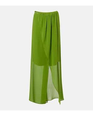 Christopher Esber Chain-Detail Silk Georgette Wrap Skirt - Green