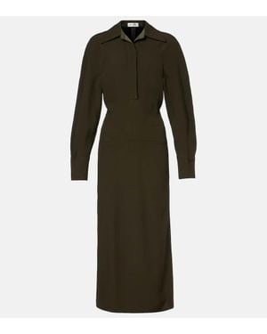 Victoria Beckham Asymmetric Midi Dress - Green