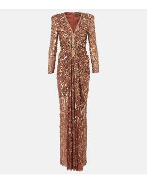 Jenny Packham Robe Gazelle Mit Pailletten - Braun